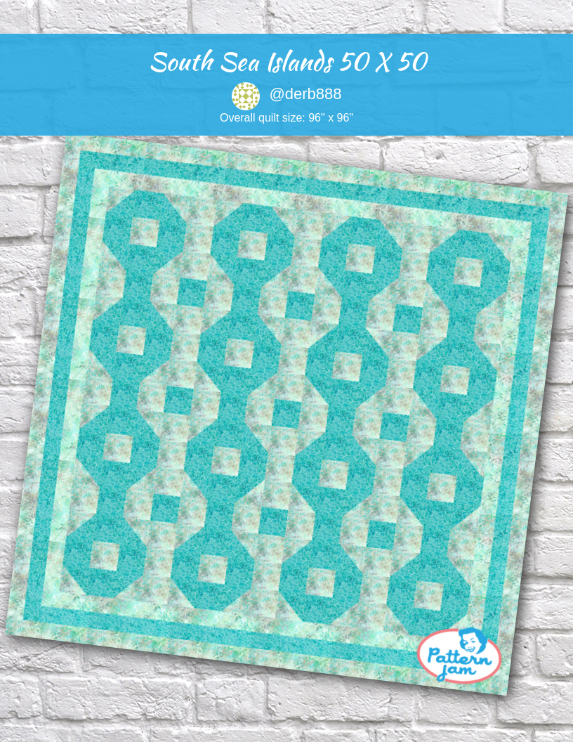 South Sea Islands 50 x 50 - custom quilt designed by &#64;derb888 using PatternJam quilt design software