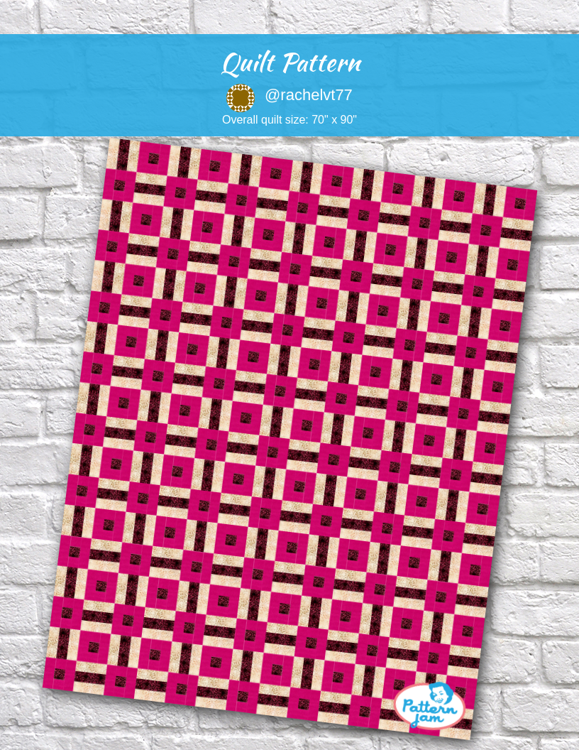 Quilt pattern - custom quilt designed by &#64;rachelvt77 using PatternJam quilt design software