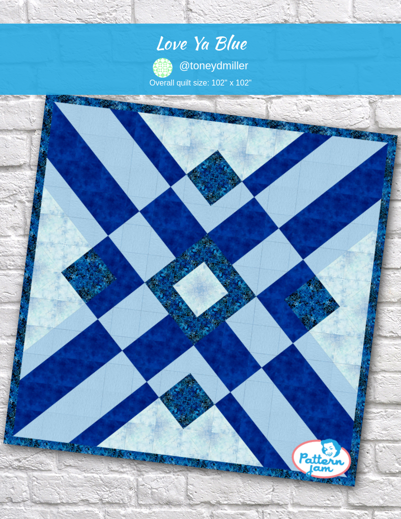 Love Ya Blue - custom quilt designed by &#64;toneydmiller using PatternJam quilt design software