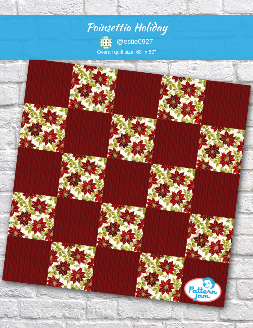 poinsettia holiday - custom quilt designed by &#64;estie0927 using PatternJam quilt design software