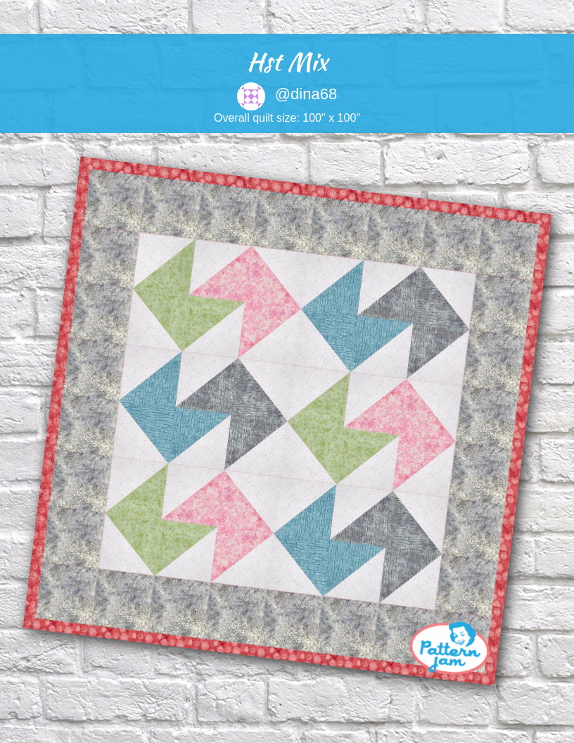 Hst mix - custom quilt designed by &#64;dina68 using PatternJam quilt design software