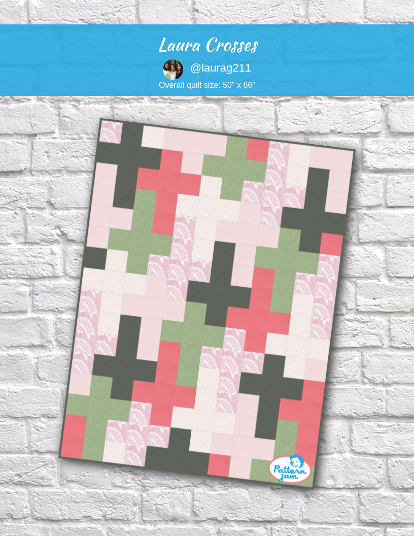 Laura Crosses - custom quilt designed by &#64;laurag211 using PatternJam quilt design software