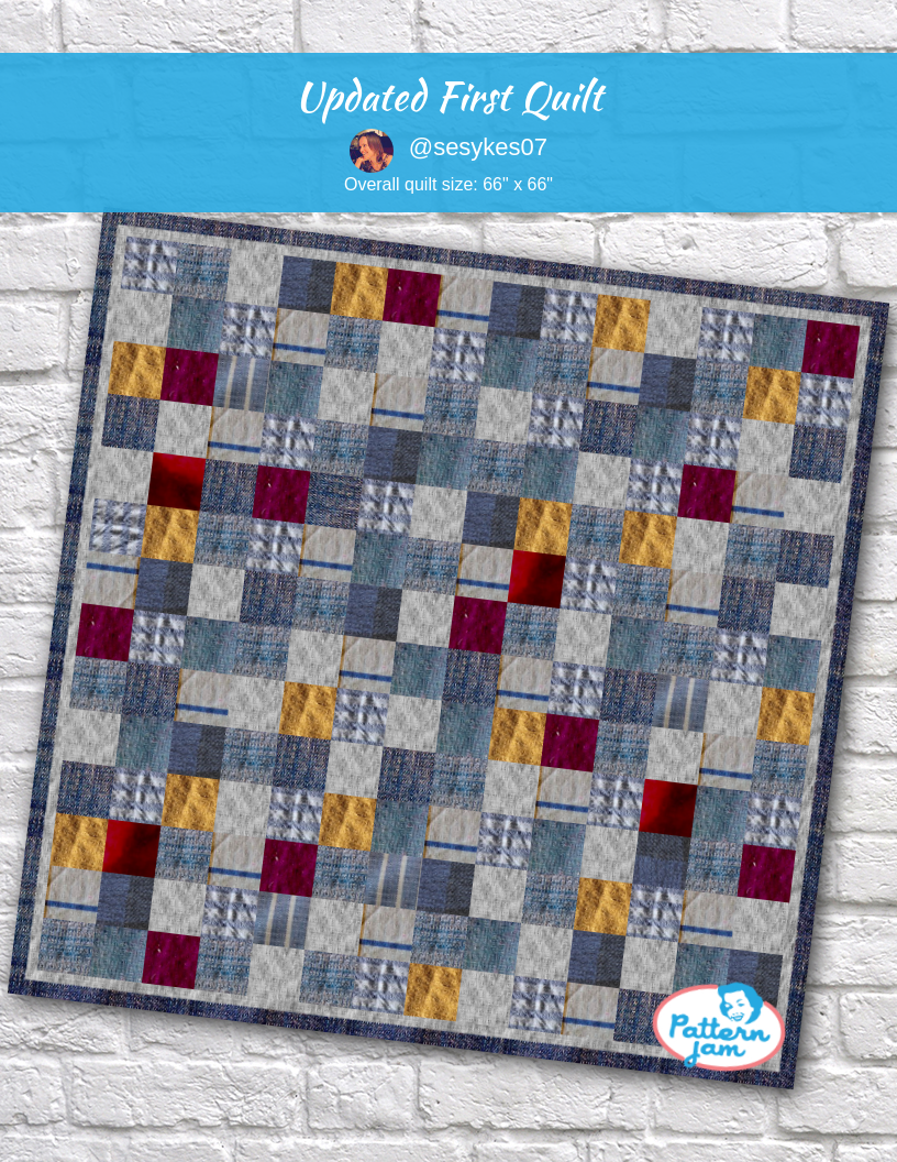 Updated First Quilt - custom quilt designed by &#64;sesykes07 using PatternJam quilt design software