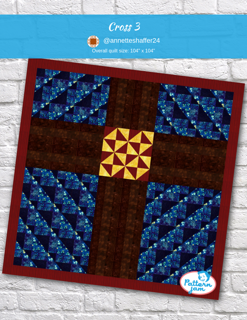 cross 3 - custom quilt designed by &#64;annetteshaffer24 using PatternJam quilt design software