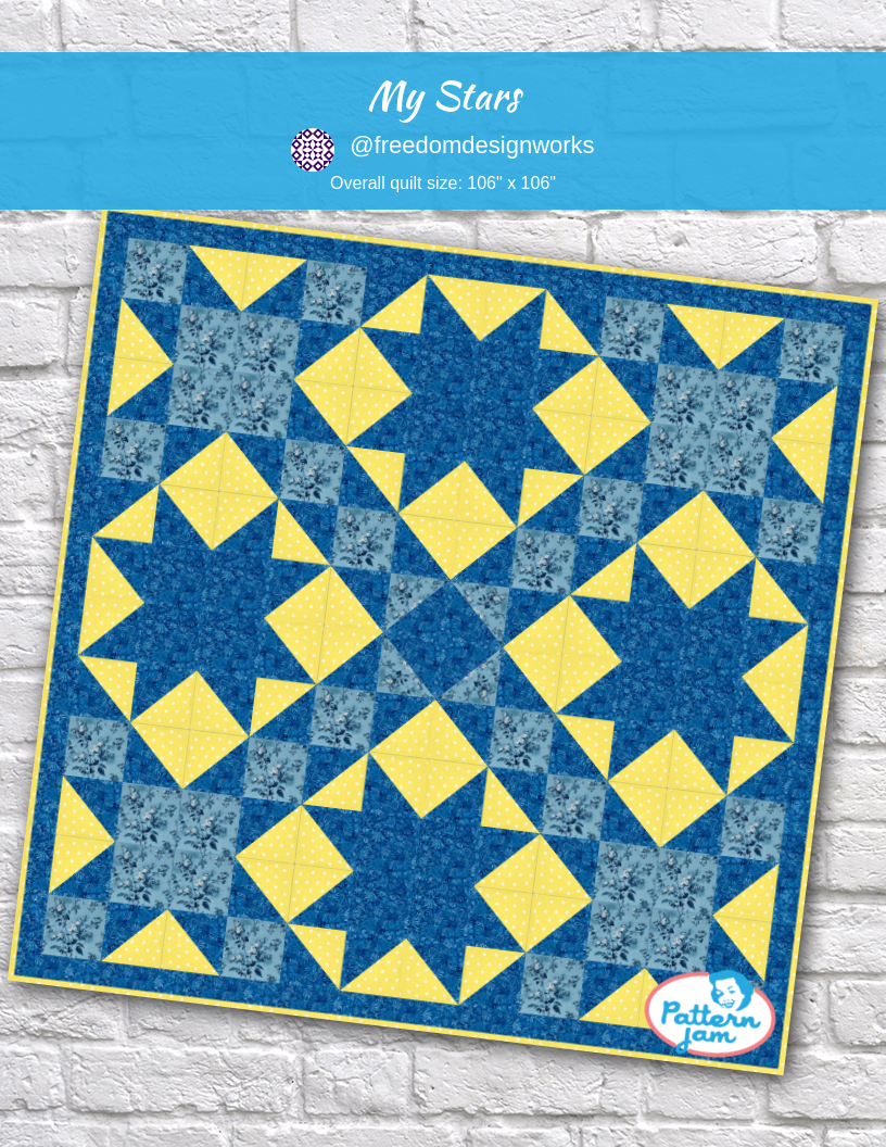 My Stars - custom quilt designed by &#64;freedomdesignworks using PatternJam quilt design software