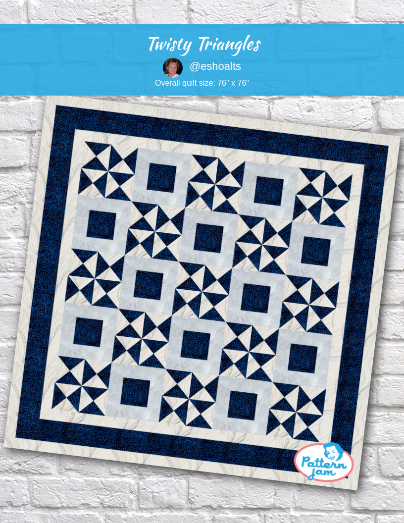 Twisty Triangles - custom quilt designed by &#64;eshoalts using PatternJam quilt design software