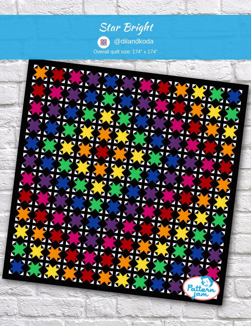 Star bright - custom quilt designed by &#64;dilandkoda using PatternJam quilt design software