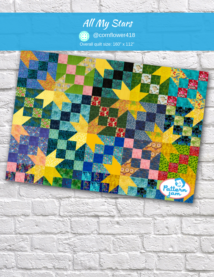 all my stars - custom quilt designed by &#64;cornflower418 using PatternJam quilt design software