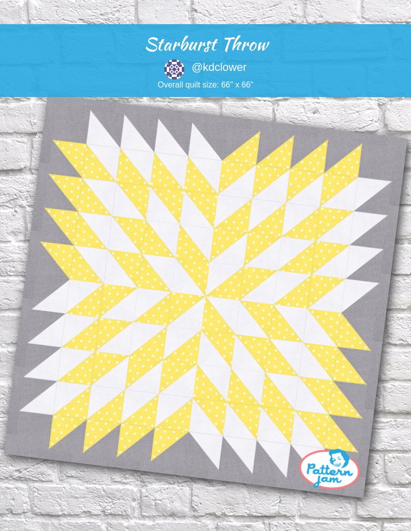 Starburst Throw - custom quilt designed by &#64;kdclower using PatternJam quilt design software