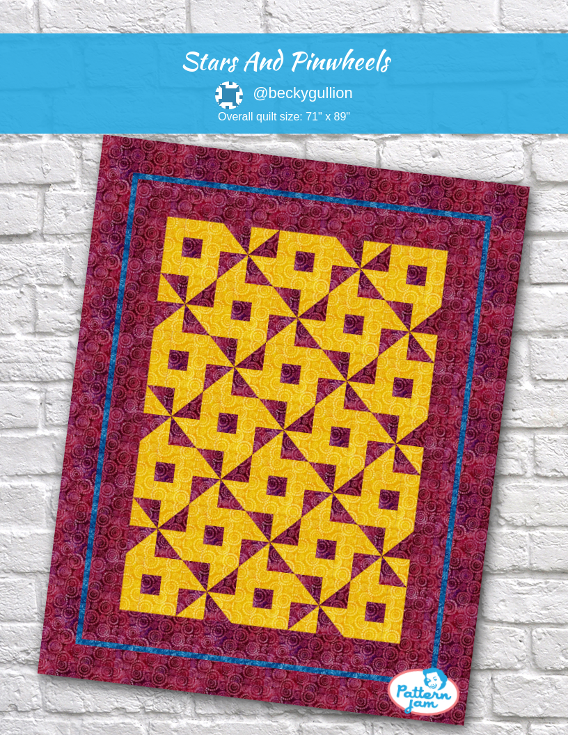 Stars and pinwheels - custom quilt designed by &#64;beckygullion using PatternJam quilt design software