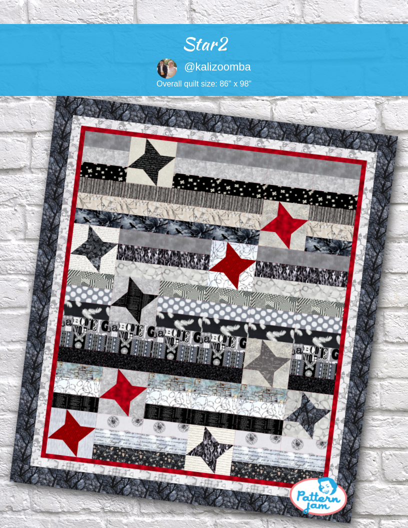 star2 - custom quilt designed by &#64;kalizoomba using PatternJam quilt design software