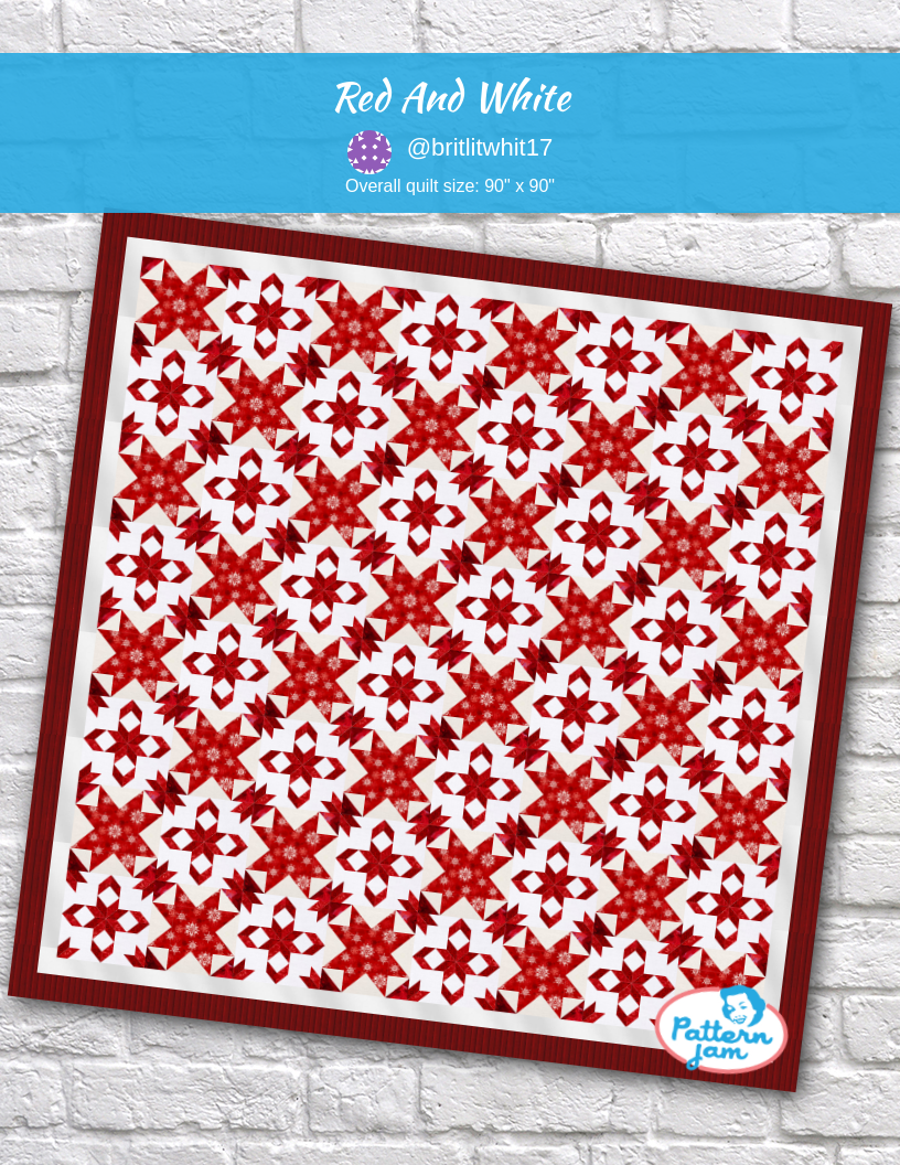 Red and white - custom quilt designed by &#64;britlitwhit17 using PatternJam quilt design software