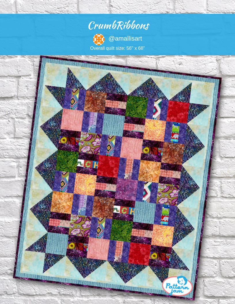 CrumbRibbons - custom quilt designed by &#64;amallisart using PatternJam quilt design software