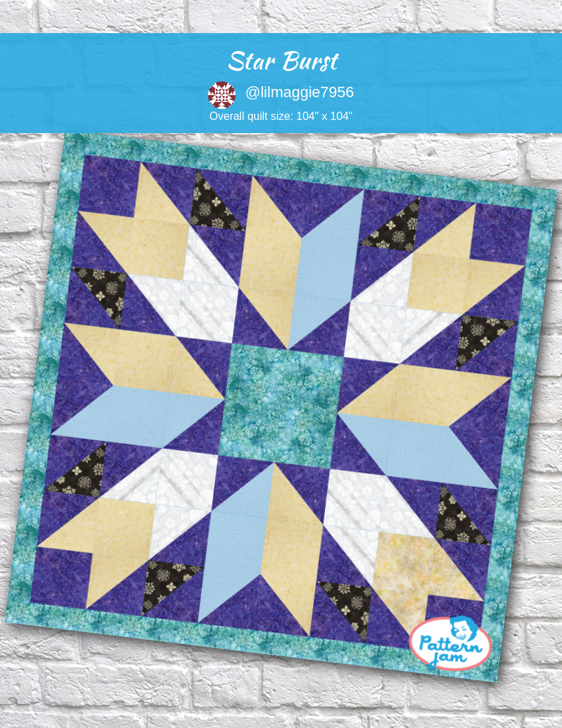 Star Burst - custom quilt designed by &#64;lilmaggie7956 using PatternJam quilt design software