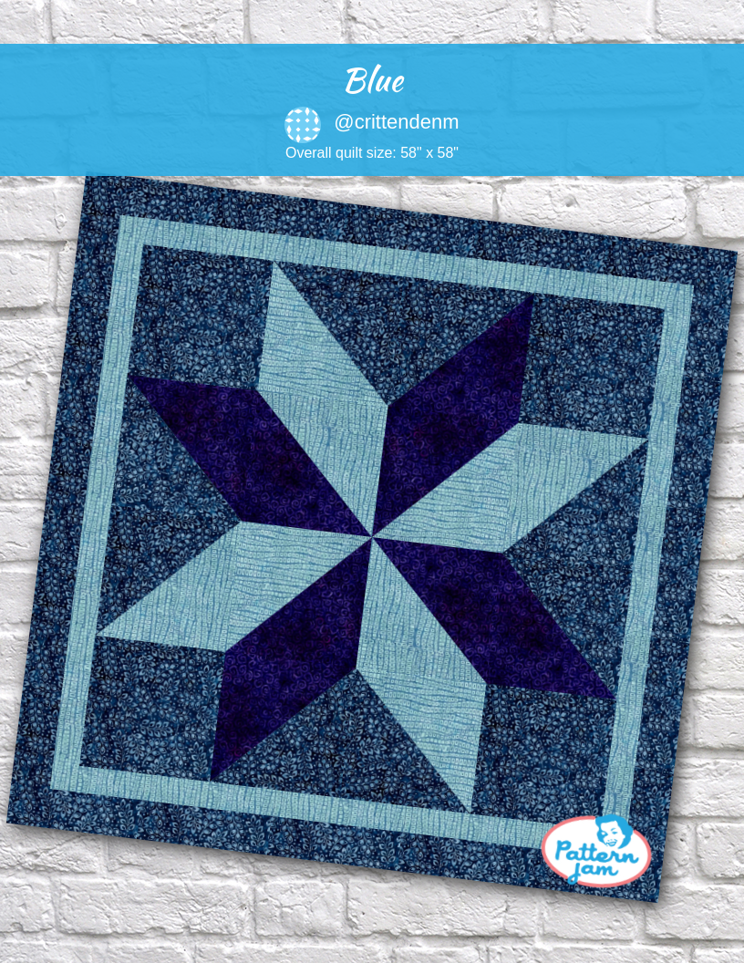 blue - custom quilt designed by &#64;crittendenm using PatternJam quilt design software