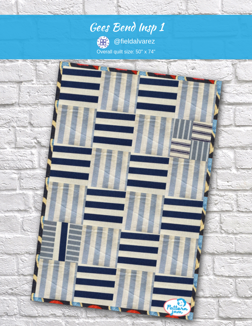 Gees Bend Insp 1 - custom quilt designed by &#64;fieldalvarez using PatternJam quilt design software