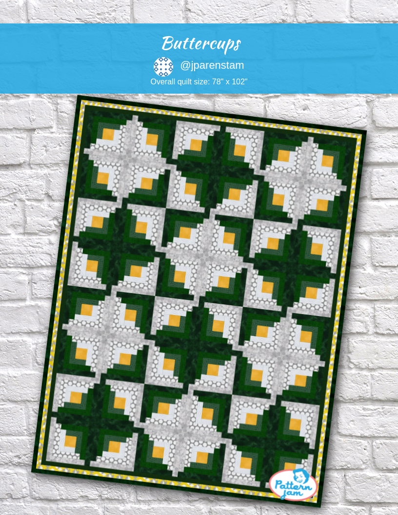 buttercups - custom quilt designed by &#64;jparenstam using PatternJam quilt design software