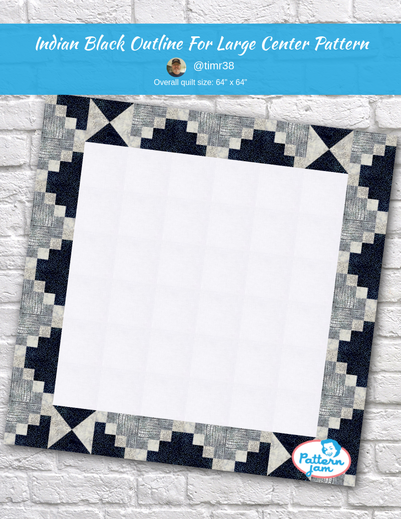 Indian black outline for large Center pattern - custom quilt designed by &#64;timr38 using PatternJam quilt design software