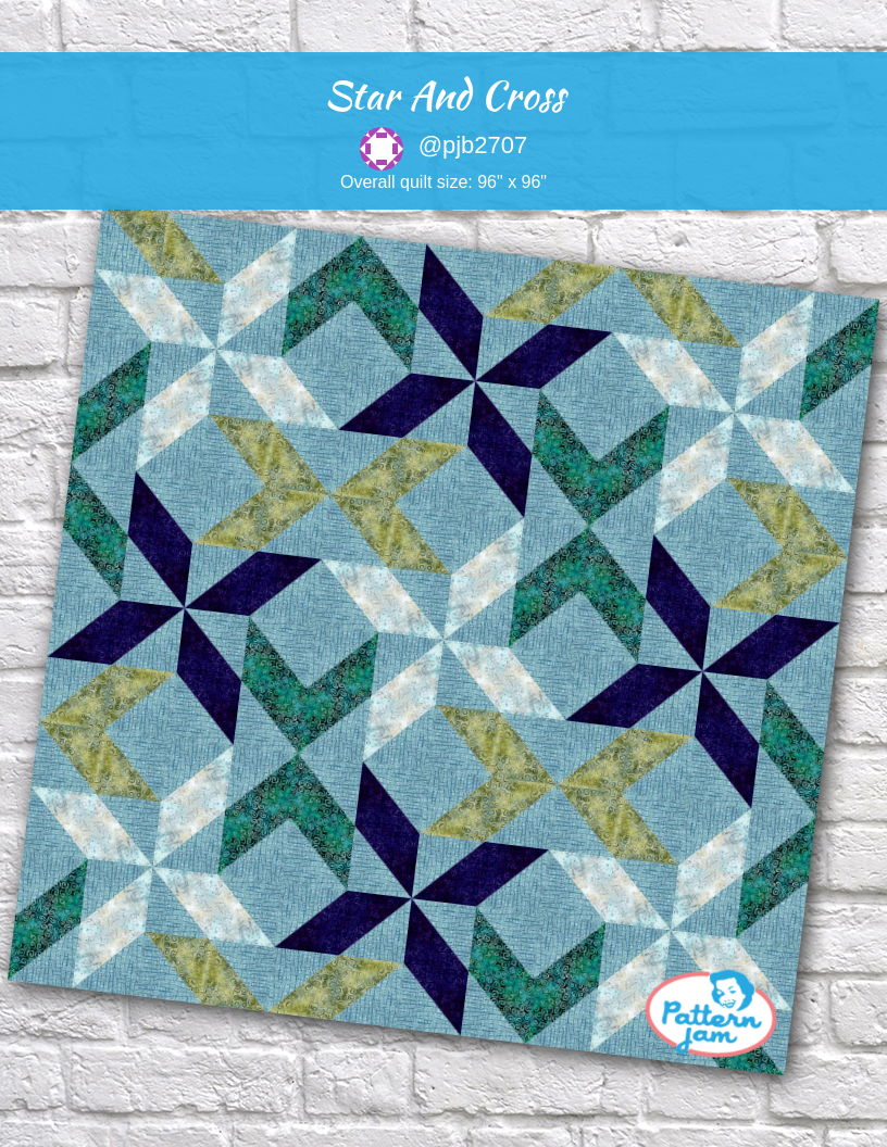 Star and Cross - custom quilt designed by &#64;pjb2707 using PatternJam quilt design software