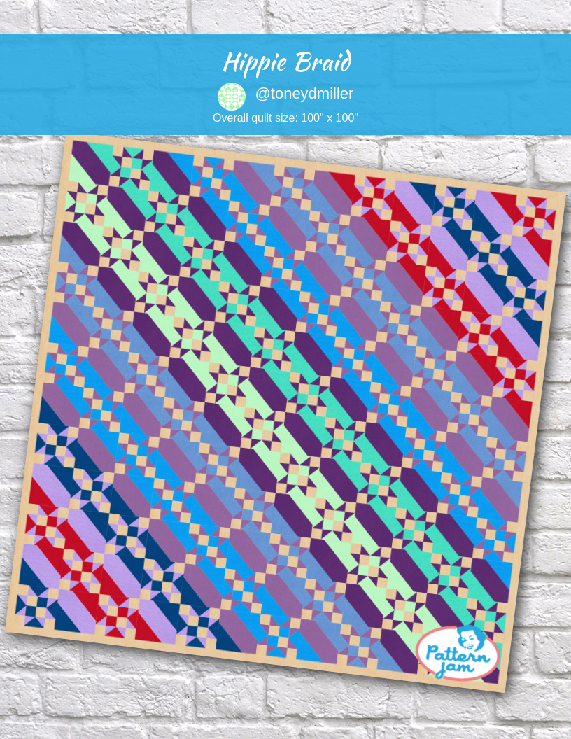 Hippie Braid - custom quilt designed by &#64;toneydmiller using PatternJam quilt design software