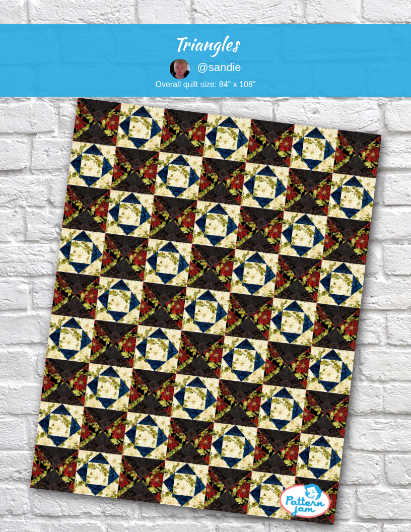 Triangles - custom quilt designed by &#64;sandie using PatternJam quilt design software