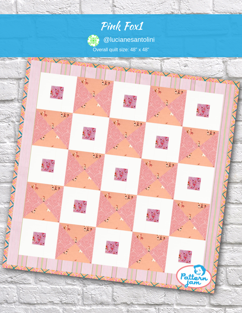pink fox1 - custom quilt designed by &#64;lucianesantolini using PatternJam quilt design software