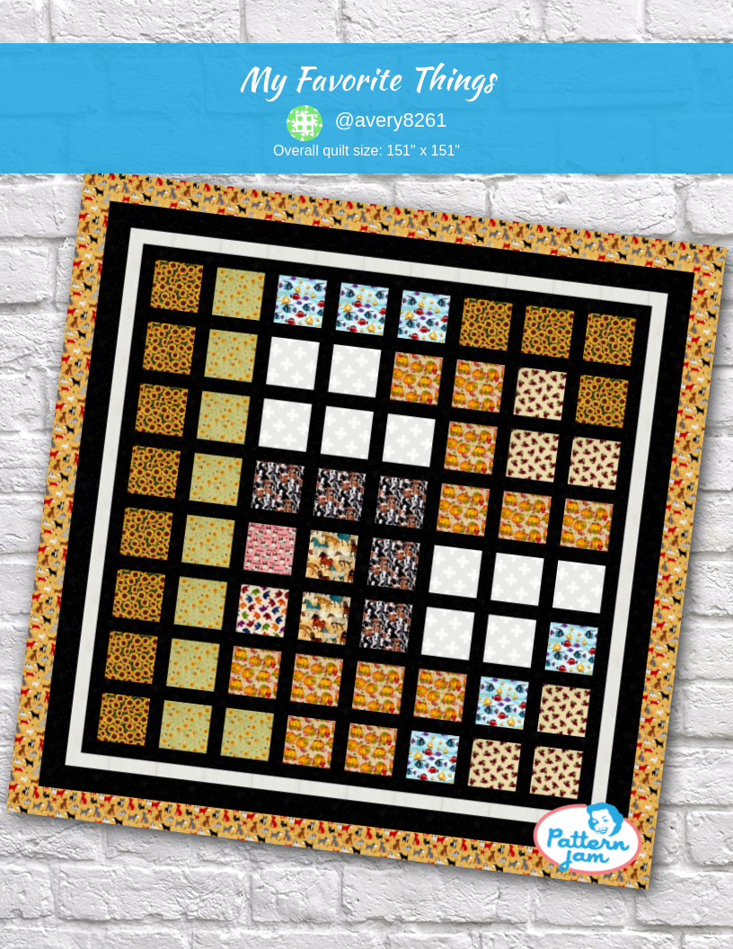 My favorite things - custom quilt designed by &#64;avery8261 using PatternJam quilt design software