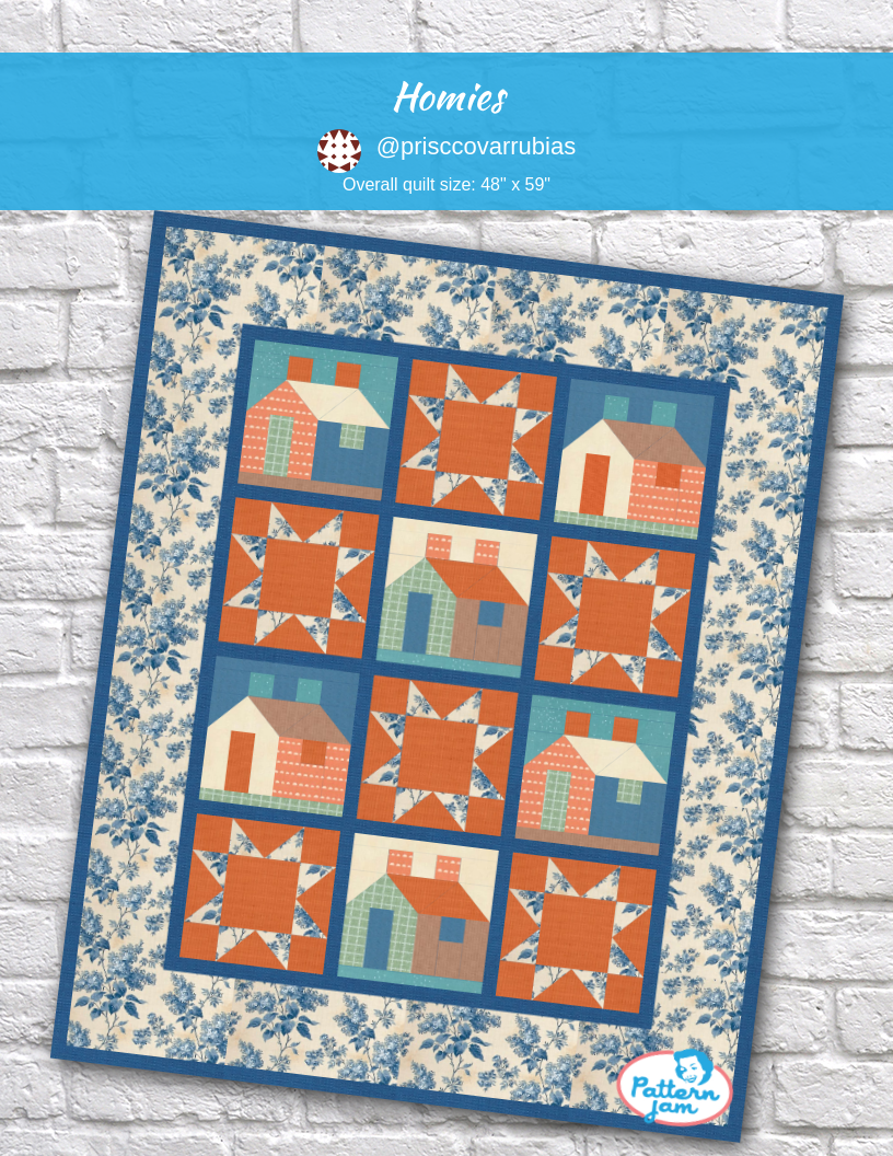 homies - custom quilt designed by &#64;prisccovarrubias using PatternJam quilt design software