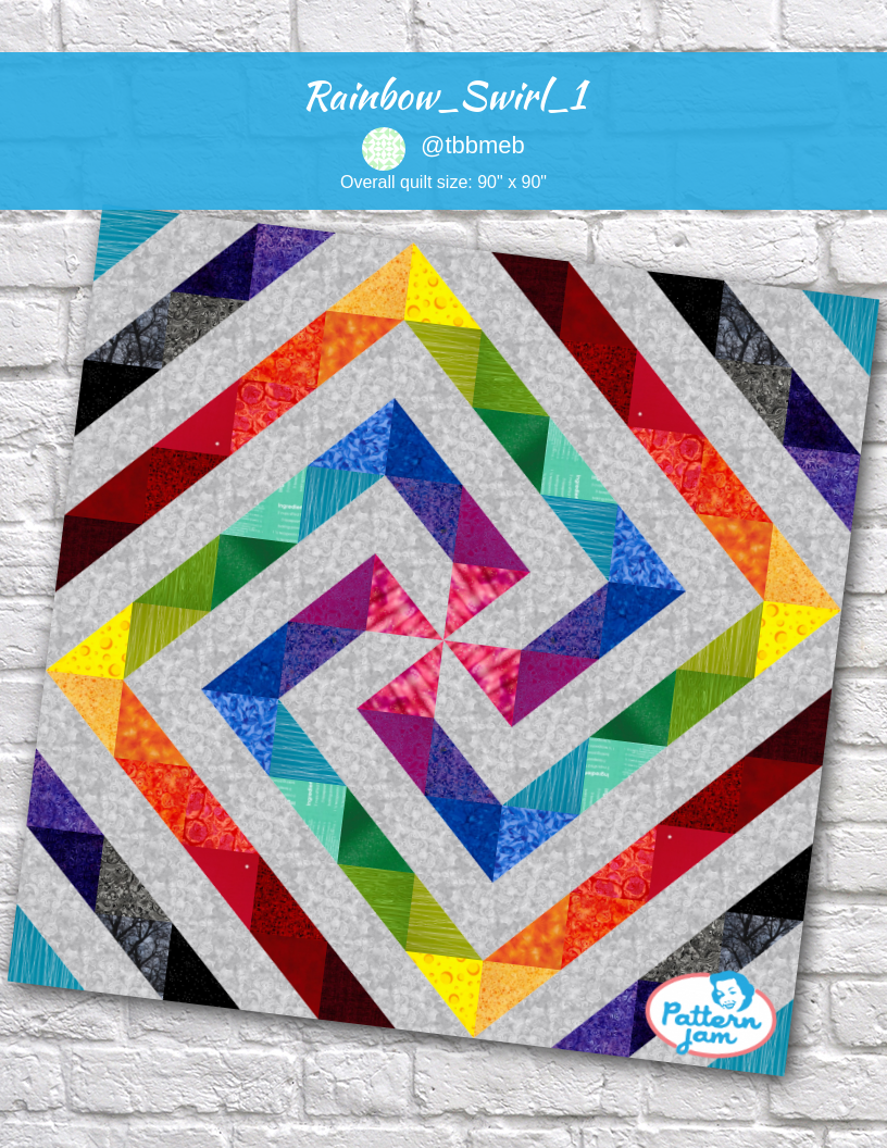 Rainbow_Swirl_1 - custom quilt designed by &#64;tbbmeb using PatternJam quilt design software