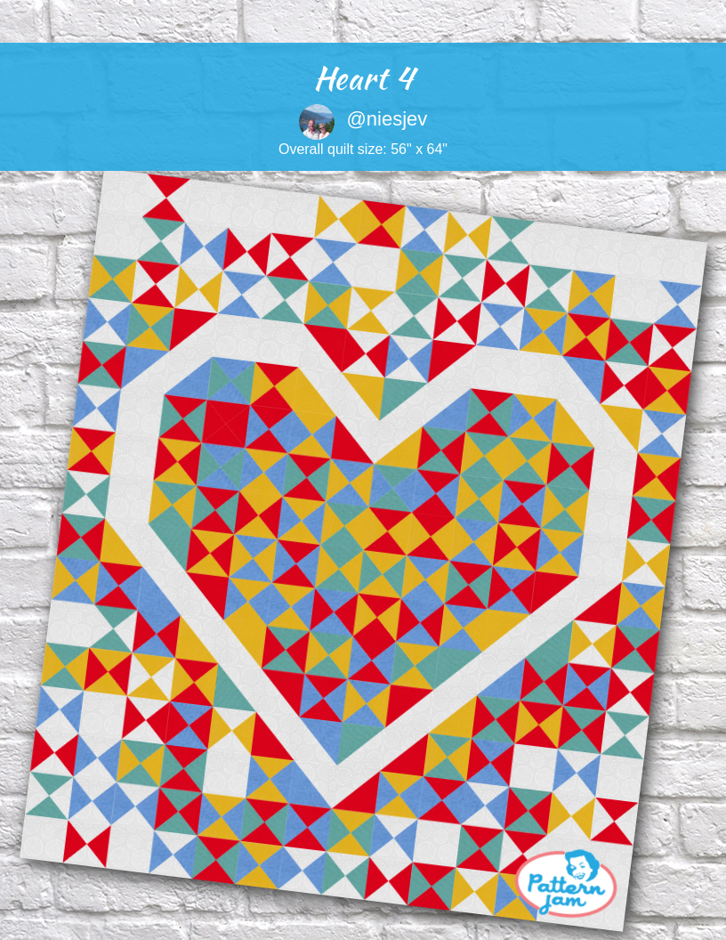 Heart 4 - custom quilt designed by &#64;niesjev using PatternJam quilt design software