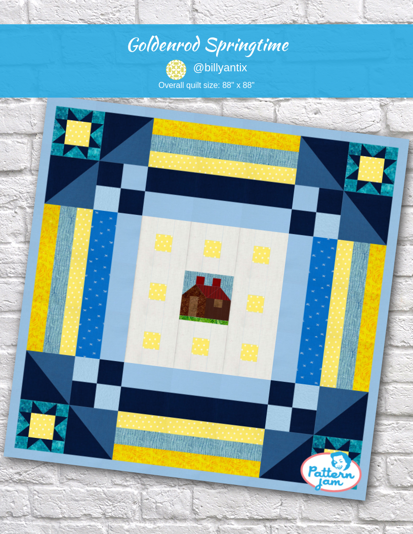 Goldenrod Springtime - custom quilt designed by &#64;billyantix using PatternJam quilt design software