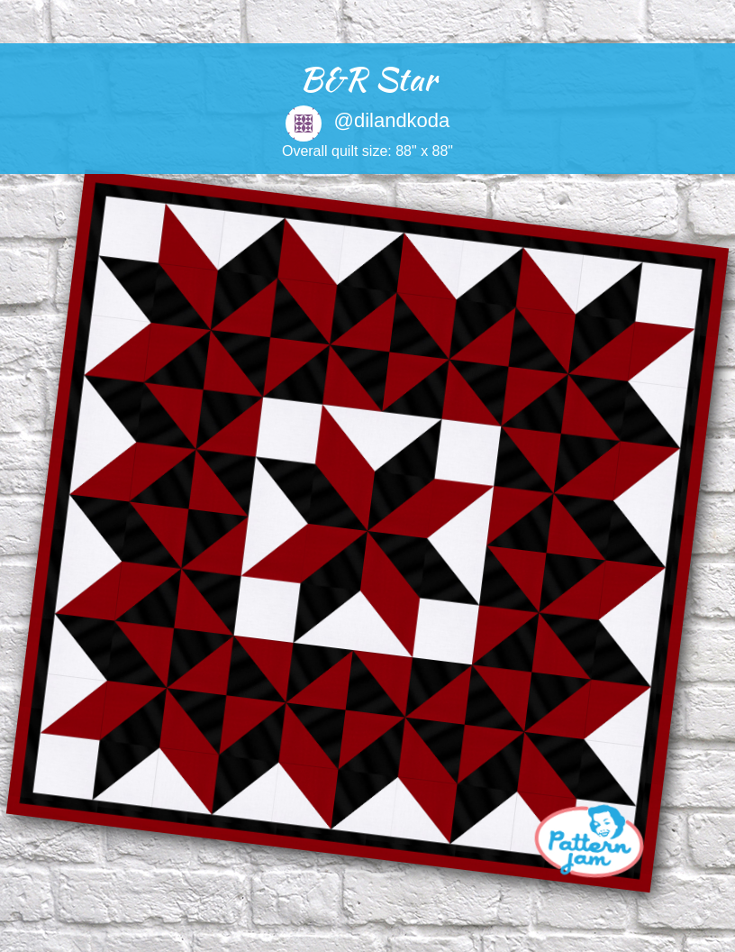 B&R Star - custom quilt designed by &#64;dilandkoda using PatternJam quilt design software