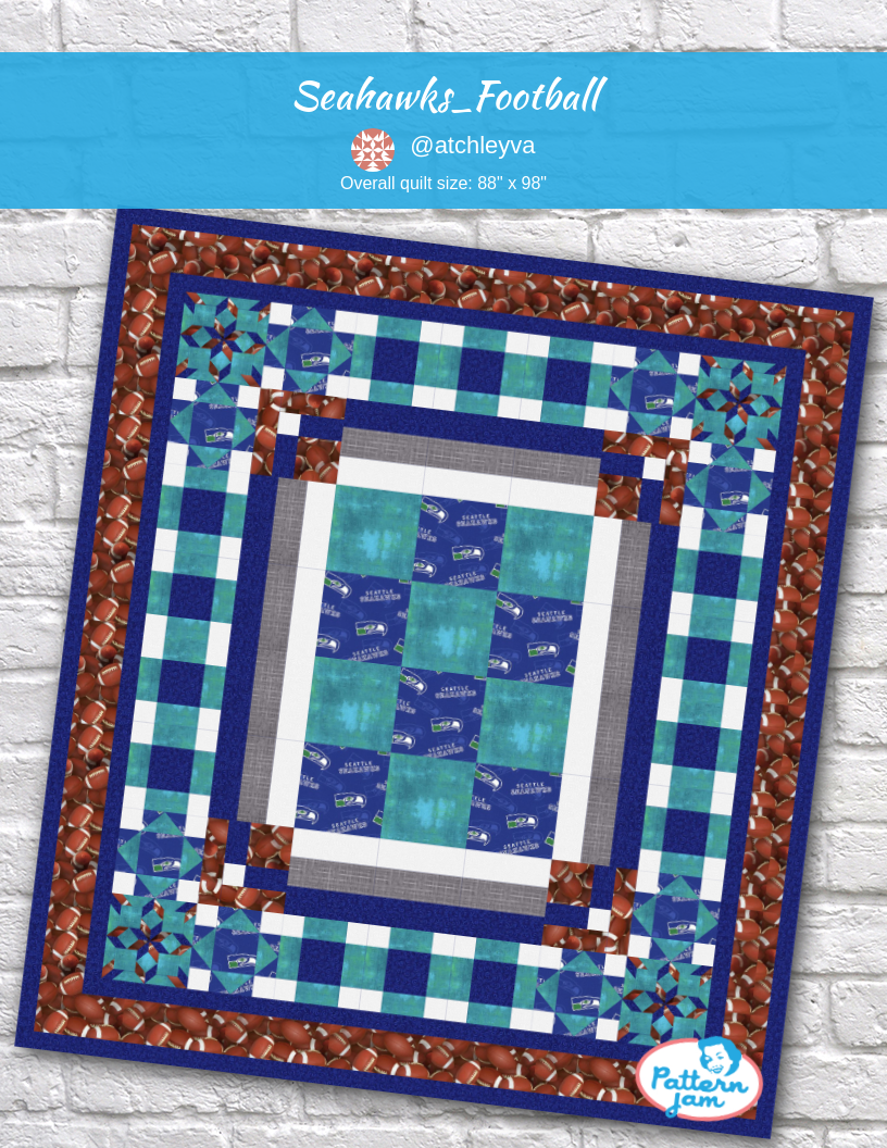 Seahawks_Football - custom quilt designed by &#64;atchleyva using PatternJam quilt design software