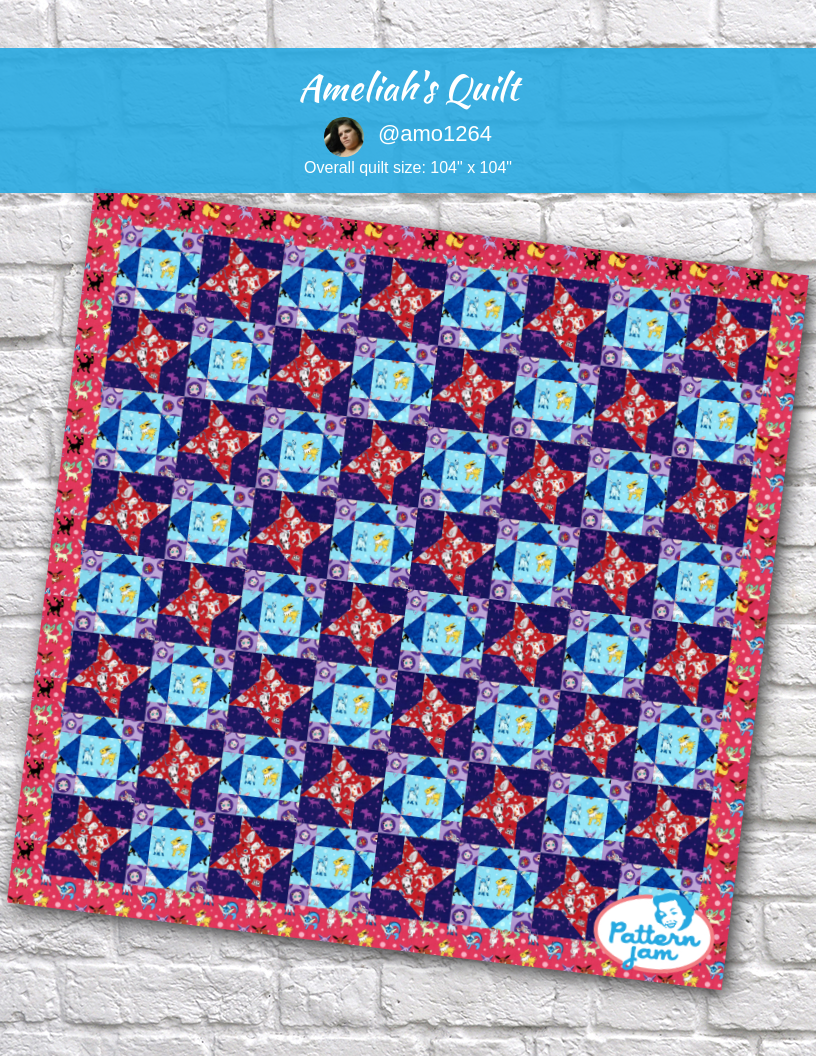 Ameliah's Quilt - custom quilt designed by &#64;amo1264 using PatternJam quilt design software