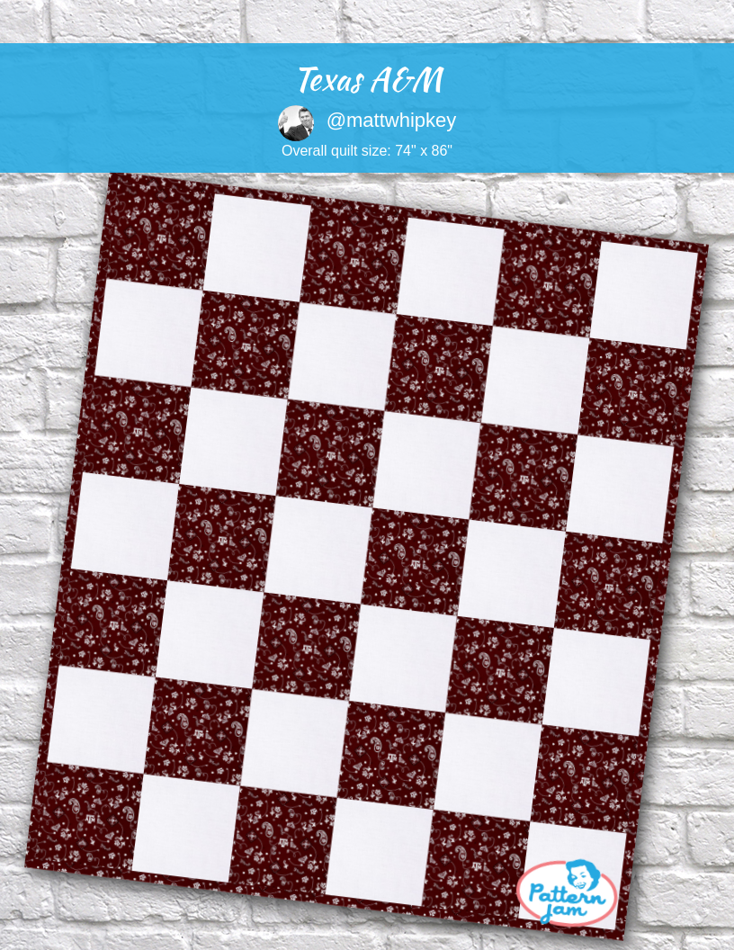 Texas A&M - custom quilt designed by &#64;mattwhipkey using PatternJam quilt design software