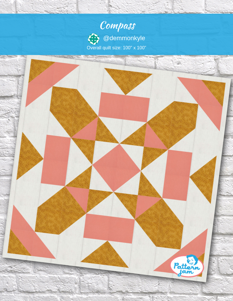 compass - custom quilt designed by &#64;demmonkyle using PatternJam quilt design software