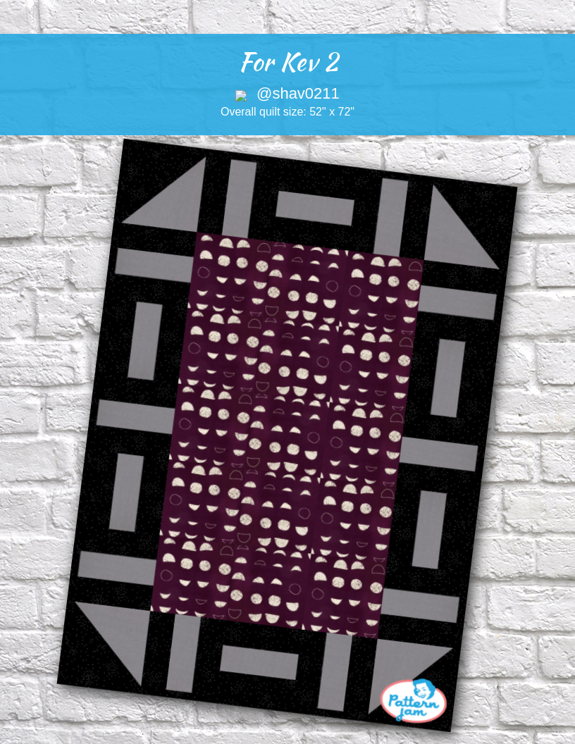 For Kev 2 - custom quilt designed by &#64;shav0211 using PatternJam quilt design software