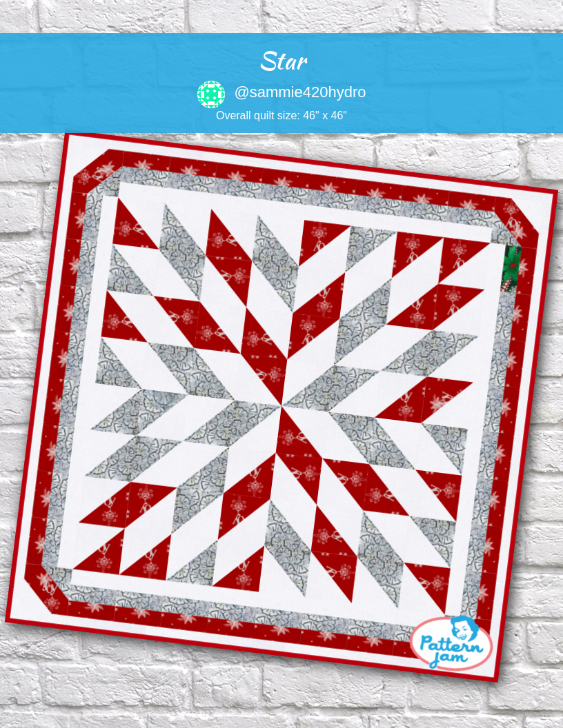star - custom quilt designed by &#64;sammie420hydro using PatternJam quilt design software
