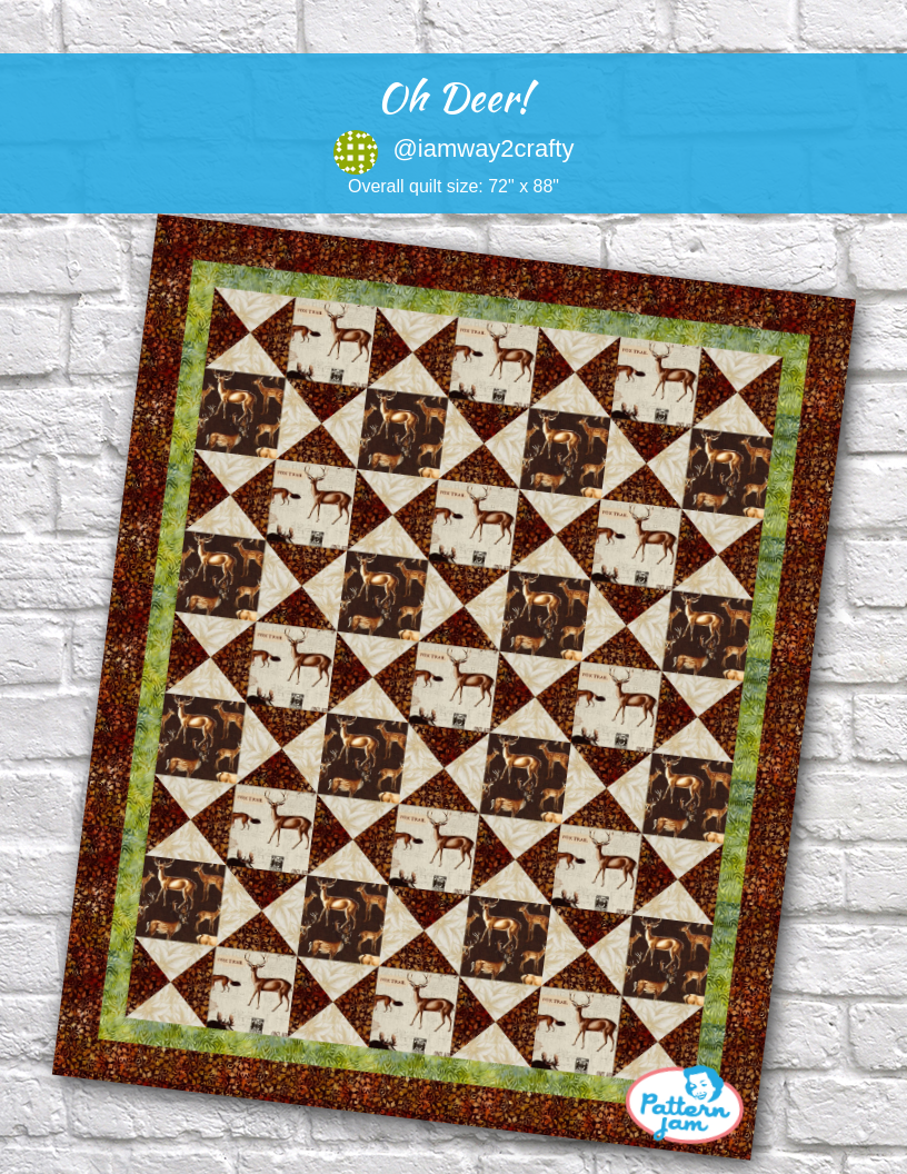 Oh Deer! - custom quilt designed by &#64;iamway2crafty using PatternJam quilt design software