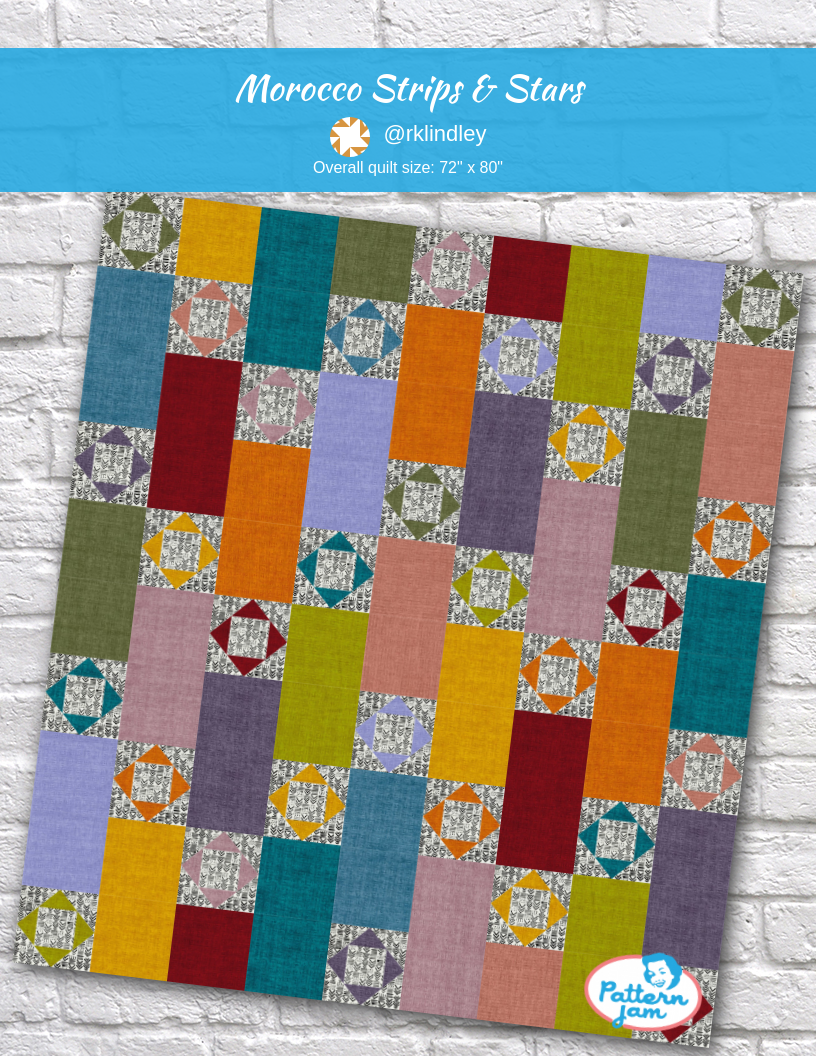 Morocco Strips & Stars - custom quilt designed by &#64;rklindley using PatternJam quilt design software
