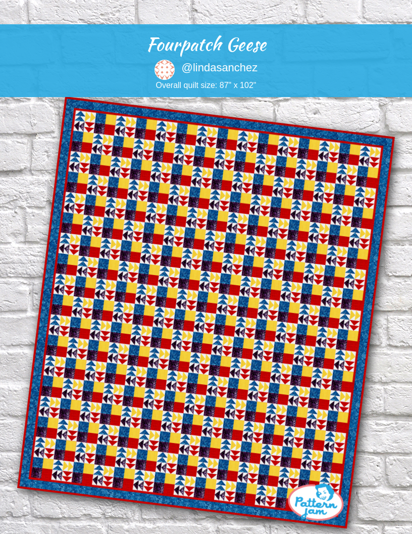 fourpatch geese - custom quilt designed by &#64;lindasanchez using PatternJam quilt design software