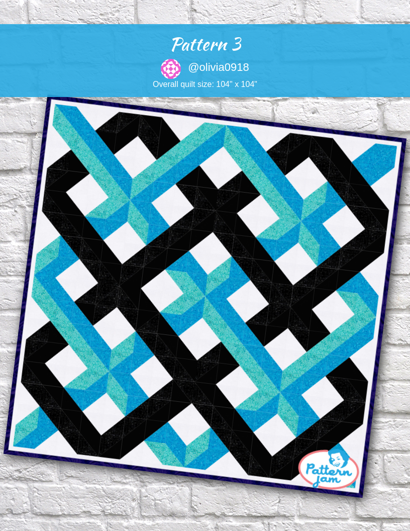 Pattern 3 - custom quilt designed by &#64;olivia0918 using PatternJam quilt design software