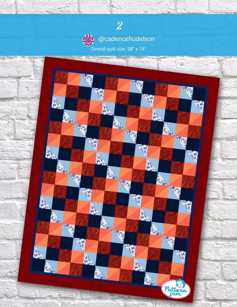 2 - custom quilt designed by &#64;cadencehudelson using PatternJam quilt design software