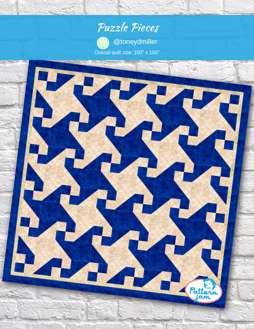 Puzzle Pieces - custom quilt designed by &#64;toneydmiller using PatternJam quilt design software