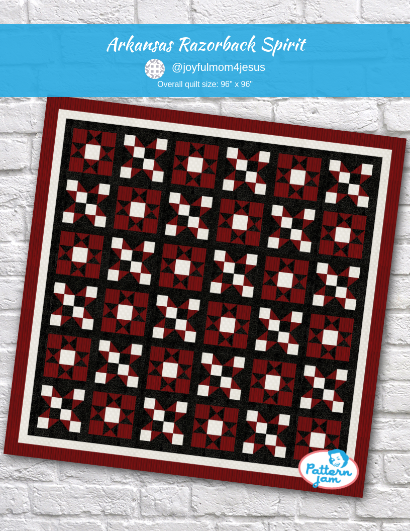Arkansas Razorback Spirit - custom quilt designed by &#64;joyfulmom4jesus using PatternJam quilt design software