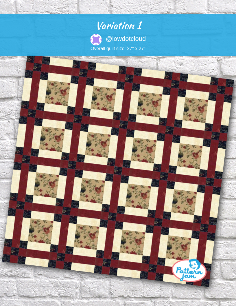 Variation 1 - custom quilt designed by &#64;lowdotcloud using PatternJam quilt design software