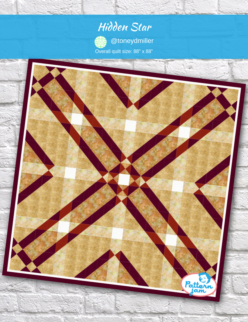 Hidden Star - custom quilt designed by &#64;toneydmiller using PatternJam quilt design software