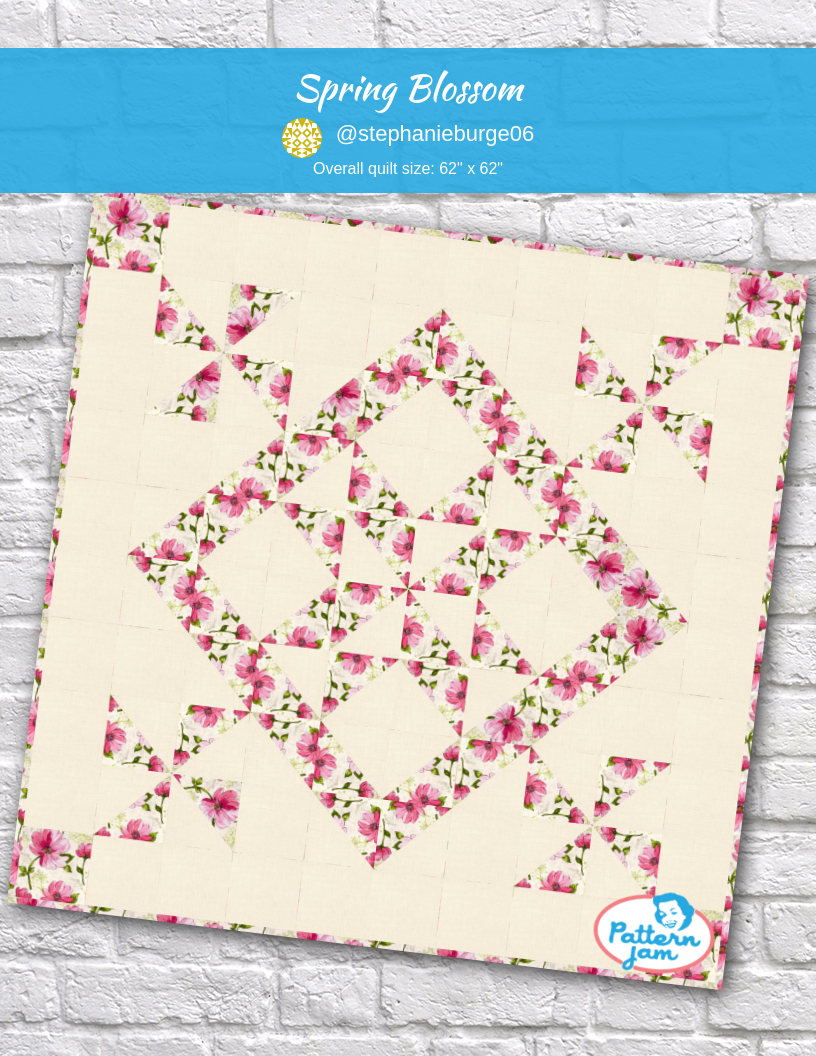 Spring Blossom - custom quilt designed by &#64;stephanieburge06 using PatternJam quilt design software