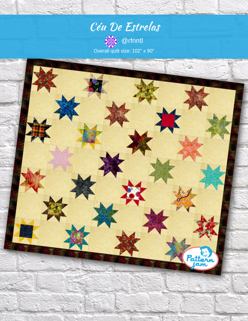 Céu de Estrelas - custom quilt designed by &#64;rfnntl using PatternJam quilt design software