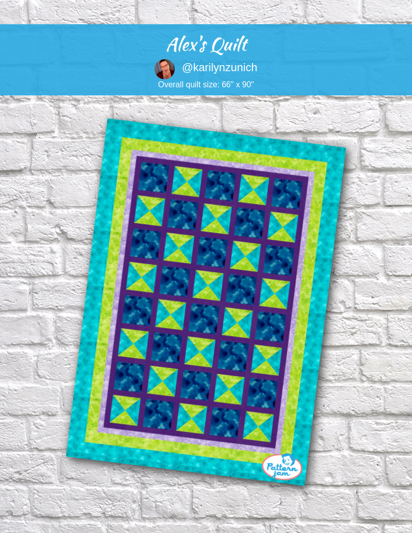 Alex's quilt - custom quilt designed by &#64;karilynzunich using PatternJam quilt design software